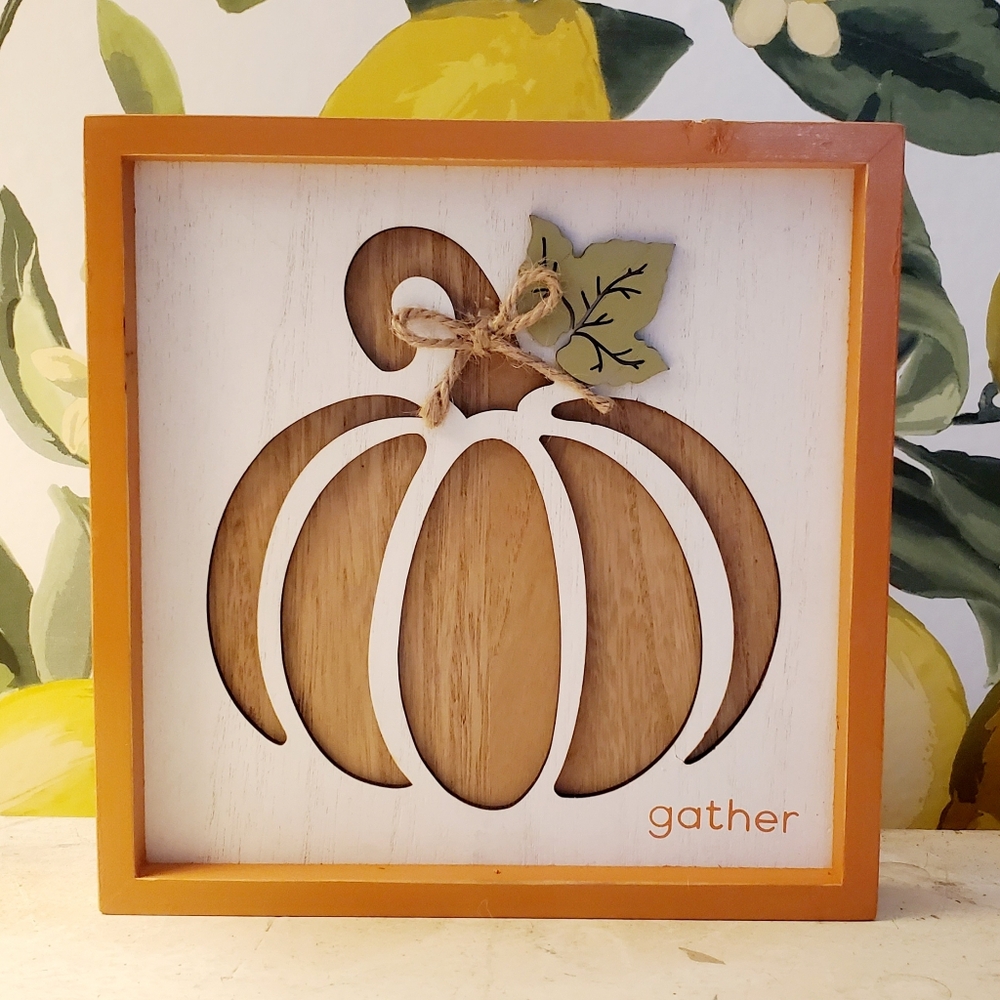 Orange and White Pumpkin Wall Art